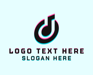 Techno - Glitch Music App logo design
