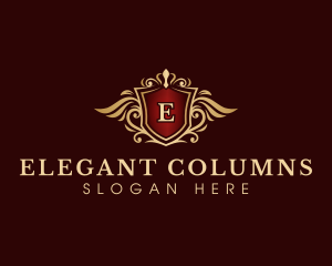 Crown Elegant Wing logo design