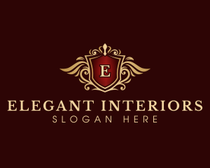 Crown Elegant Wing logo design