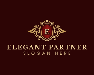 Crown Elegant Wing logo design