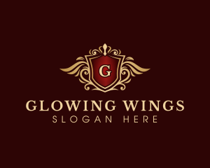 Crown Elegant Wing logo design