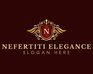 Crown Elegant Wing logo design