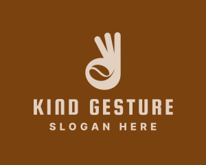 Gesture - Okay Hand Gesture Coffee logo design