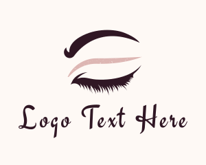 Eyelash Extension - Brown Eyebrow Grooming logo design