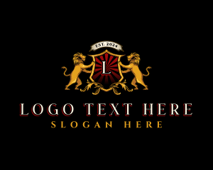 Luxury - Lion Shield Crest logo design