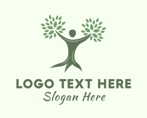 Holistic - Natural Human Tree logo design