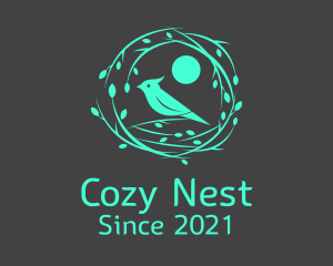 Nest - Nightingale Bird Nest logo design
