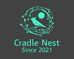 Nightingale Bird Nest logo design