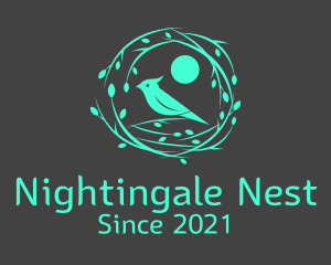 Nightingale - Nightingale Bird Nest logo design