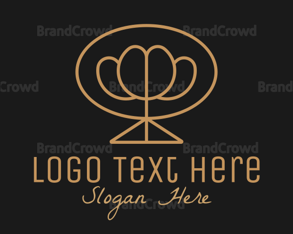 Simple Gold Flower Bouquet Logo