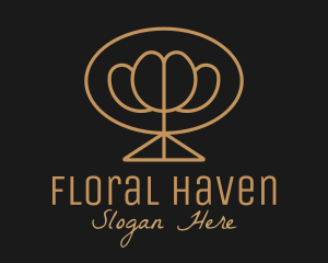 Bouquet - Simple Gold Flower Bouquet logo design