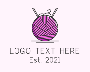 Knit - Pink Yarn Ball logo design