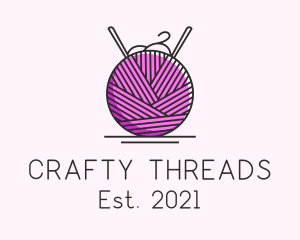 Pink Yarn Ball  logo design