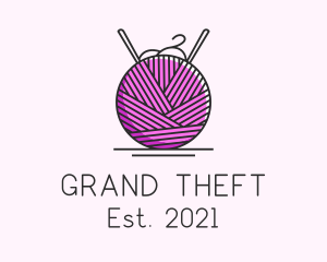 Knitter - Pink Yarn Ball logo design