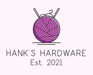 Pink Yarn Ball  logo design