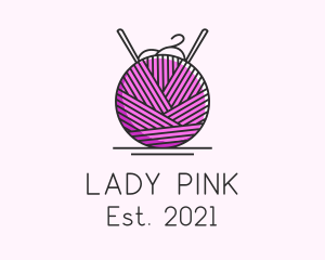 Pink Yarn Ball  logo design