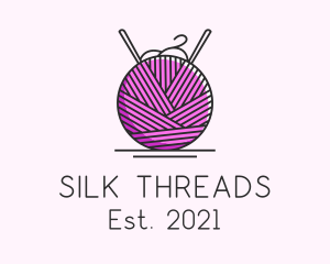 Pink Yarn Ball  logo design