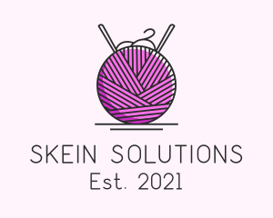 Skein - Pink Yarn Ball logo design