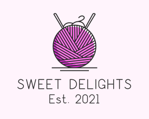 Pink Yarn Ball  logo design