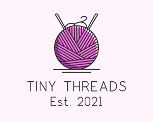 Pink Yarn Ball  logo design