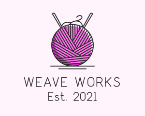 Pink Yarn Ball  logo design