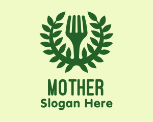 Green Herbal Fork Restaurant Logo