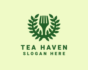 Green Herbal Fork Restaurant logo design