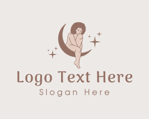 Whimsical - Moon Woman Nude logo design