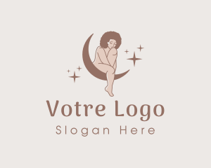 Nude - Moon Woman Nude logo design