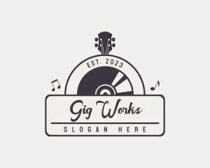 Retro Music Vinyl logo design