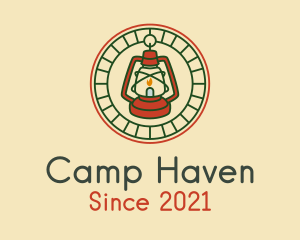 Camping Oil Lamp logo design