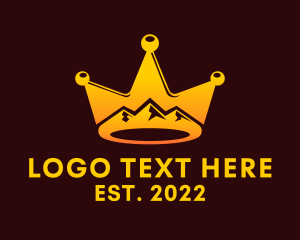 Yellow - Crown Mountain Landscape logo design