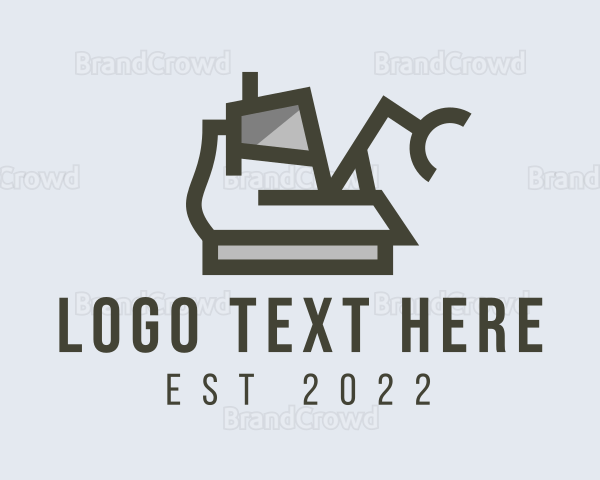Construction Digger Backhoe Logo