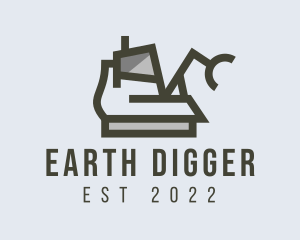 Digger - Construction Digger Backhoe logo design