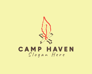 Summer Camp Bonfire logo design