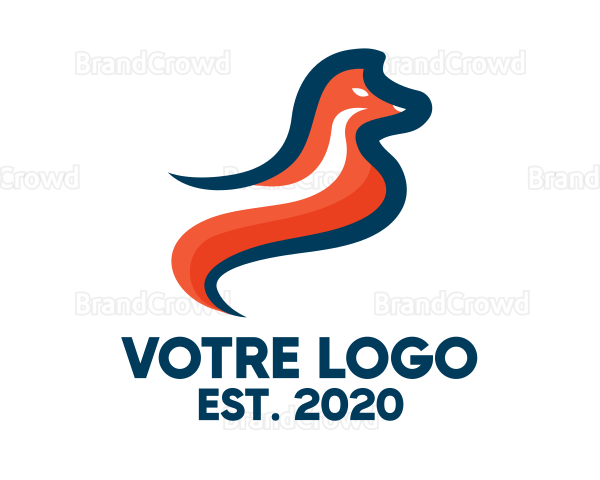 Stylish Orange Fox Logo