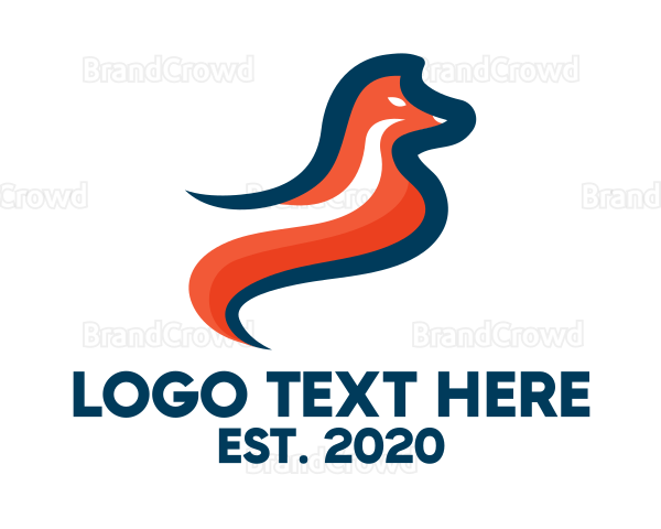 Stylish Orange Fox Logo