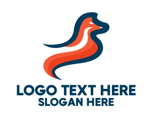 Stylish Orange Fox Logo