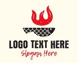 Rustic - Rustic Flaming Fish logo design