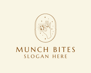 Munch - Cookie Hand Outline logo design