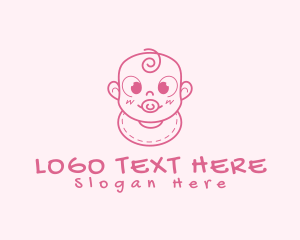 Pacifier - Cute Baby Infant logo design