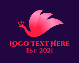 Bird Sanctuary - Gradient Queen Peacock logo design