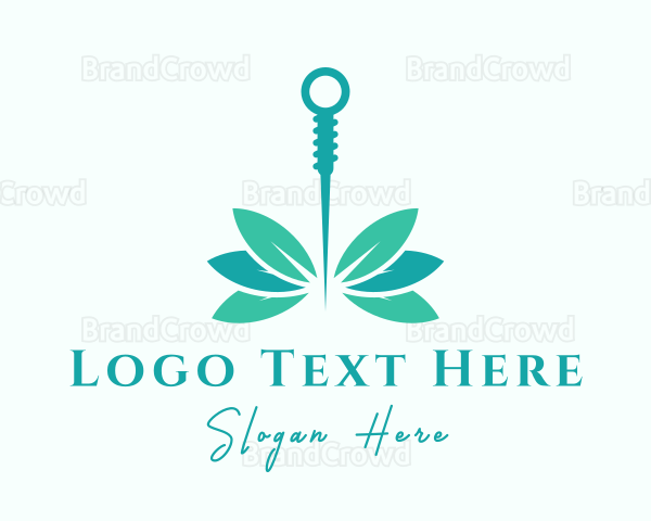 Teal Acupuncture Leaf Logo