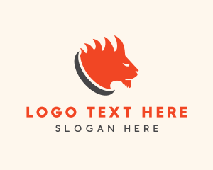 Orange Lion - Wild Lion Zoo logo design