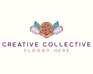 Cookie Whisk Floral logo design