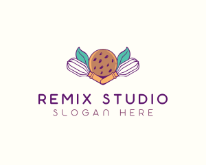 Cookie Whisk Floral logo design