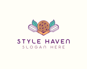 Cookie Whisk Floral logo design