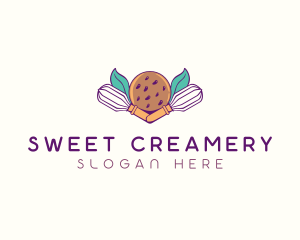 Cookie Whisk Floral logo design