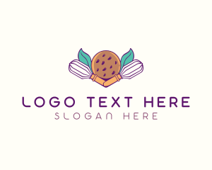 Baking - Cookie Whisk Floral logo design