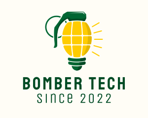 Bomber - Grenade Light Bulb logo design